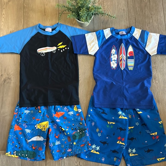 Hanna Andersson Other - ((4 PIECE)) NEW! HANNA ANDERSSON BOYS SWIM BUNDLE TRUNKS AND RASHGUARDS SIZE 10